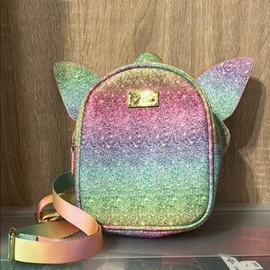 Luv Betsey by Betsey Johnson Colorful Glitter Mini Backpack with Moveable Wings